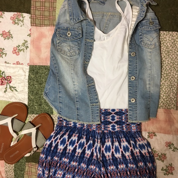 Multi colored elastic waist wide leg pants - Picture 2 of 5